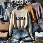 A highly detailed and realistic image emphasizing the freshness of a new fashion campaign. The campaign features an array of stylish contemporary clothing including jeans, t-shirts, sweaters, and jumpsuits reflecting the latest trends. The brand's iconic logo, minimalist design, and the use of a mix of vibrant and subtle colors are also highlighted. Please exclude any specific references or likenesses to Calvin Klein.