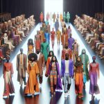 A realistic, high-definition image of a hypothetical fashion show in 2025 that centers around diversity and inclusivity. The runway is vibrant and the models represent a variety of descents and genders. It's not connected to any specific brand, but it exudes a sense of luxury and elegance. Models of various builds and heights, Caucasian, Black, Hispanic, Middle-Eastern, South Asian, are strutting confidently on the catwalk, showing off a collection that celebrates variety in fashion and body positivity.