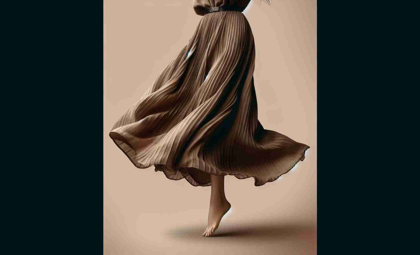 An authentic high-definition image showcasing the versatility of a midi skirt, a quintessential fashion staple that can be styled for multiple occasions. The skirt is knee-length, swaying slightly below the knees, displaying a balance between casual and formal aesthetics. The image should highlight the details, textures, and the flowing silhouette of the skirt, embodying the grace and functionality it can elevate in everyday fashion.