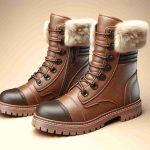 Create a realistic, high-definition image of a pair of low-cut boots designed for winter. The boots should exude a sense of style while also emphasizing comfort. They should have features such as faux fur lining for warmth, water-resistant exterior for snowy conditions, and durable, slip-resistant soles for safe walking on slippery surfaces. The overall design should be elegant and fashionable to suit the trendsetters' winter wardrobe.